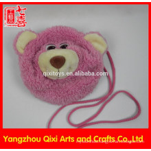 Best quality teddy bear head plush bag pink children bear bag for kids